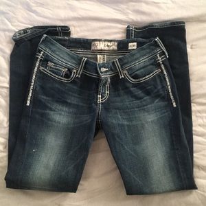 BKE Dark Blue Straight Leg Jeans